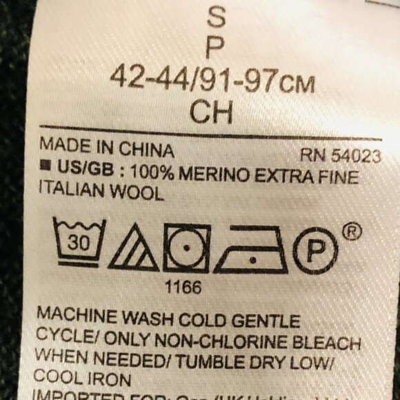 Banana Republic by Baruffa Sweater 100% Merino Italian Wool V-Neck Green Mens S - Picture 7 of 9